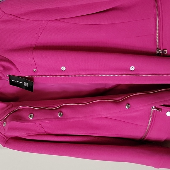 INC Coat Jacket w/Stand Collar Zip/Snap Flap Close Pink size XXL NWT - Picture 7 of 16